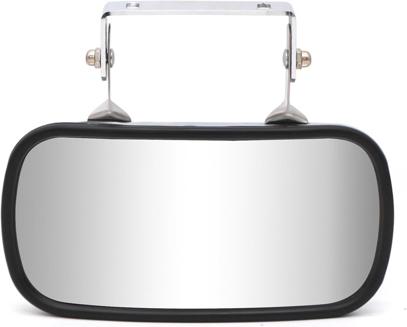 BOOLEE Convex Mirror Stainless Steel Rectangular U-Bracket for Cars Trucks Boats Tractors Forklifts Improves Visibility Rear view and Side Mirror Universal Screw Fixed - Image 1